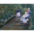 thumbnail image 2 of Cassatt, Mary 14x12 Black Ornate Wood Framed with Double Matting Museum Art Print Titled - Children In A Garden 1878, 2 of 4