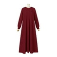 thumbnail image 3 of ZANZEA Women Full Sleeved Loose Casual Maxi Dress Kaftan Muslim Dresses, 3 of 5