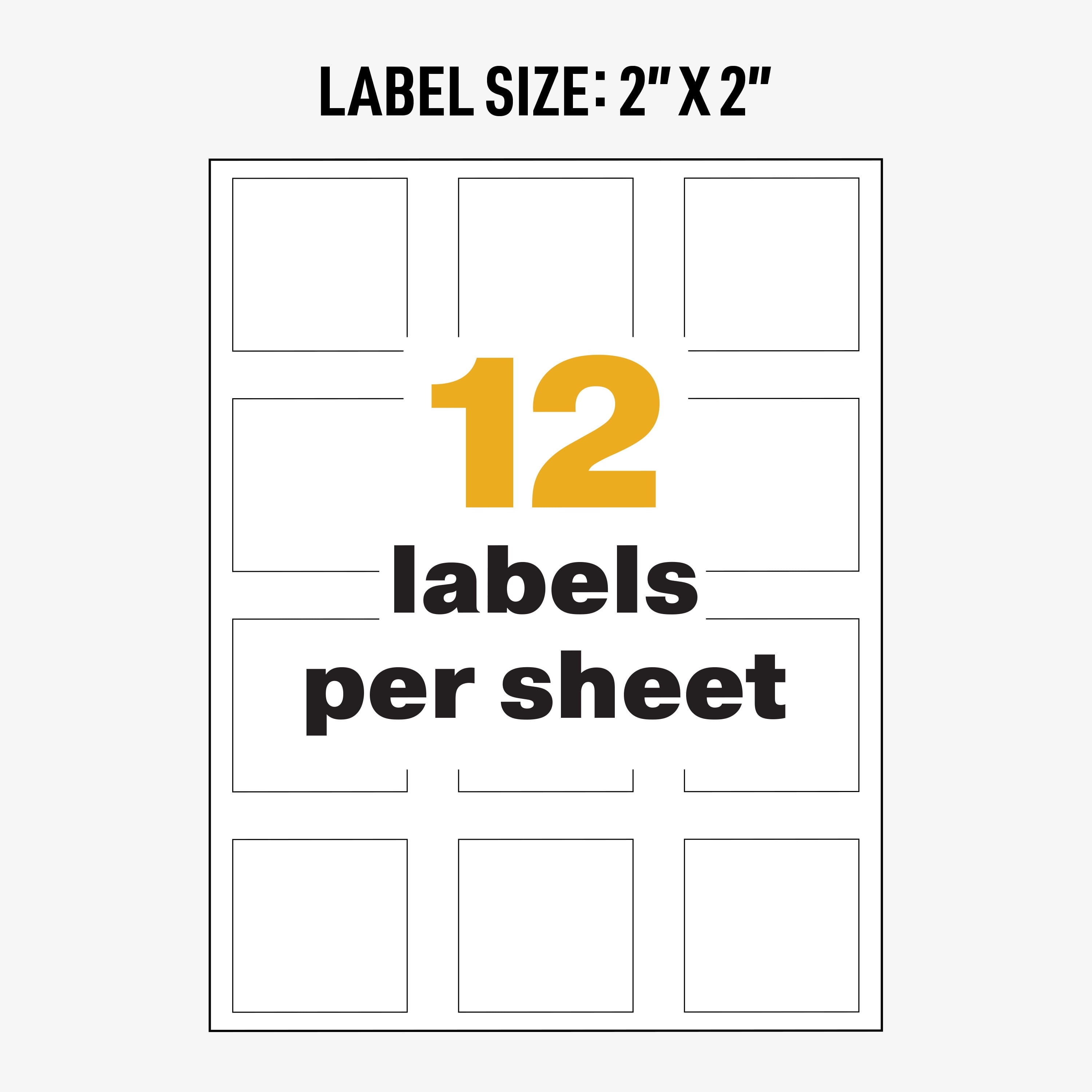 Avery UltraDuty GHS Chemical Labels for Laser Printers, Permanent Adhesive, Waterproof, UV Resistant, 2" x 2", 600 Labels (60506)