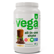 Vega One Organic All-in-One Plant Protein Powder, Mocha, 20g Protein, 1.6lb, 25.3oz