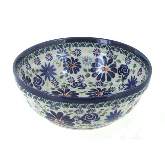 Blue Rose Polish Pottery Fantasy Cereal/Soup Bowl