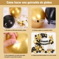 thumbnail image 3 of Globos de fiesta negros y dorados, kit de piezas guirnaldas de globos con globos de confeti para fiestas de graduación, Bar Mitzvahs y banquetes de jubilación (oro negro), 3 of 4