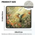 thumbnail image 2 of ZIATUBLES Hummingbird Flower Dust Cover for Washer Dryer Top Soft Washing Machine Top Prtotector Mat for Laundry Room Heat-Resistant Kitchen Pad, 24" x 19.7", 2 of 7