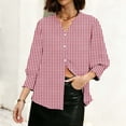 thumbnail image 2 of TaTaai Women's Fashion Spring And Summer Button Up Cardigan 3/4 Quarter Sleeve Jacket V-neck Top/shirt Gift, 2 of 6