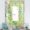 thumbnail image 2 of DESIGN ART Designart 'Efflorescent Gold Green 5' Traditional Mirror - Floral and Modern Large Printed Wall Mirror 23.7 in. wide x 31.5 in. high, 2 of 5