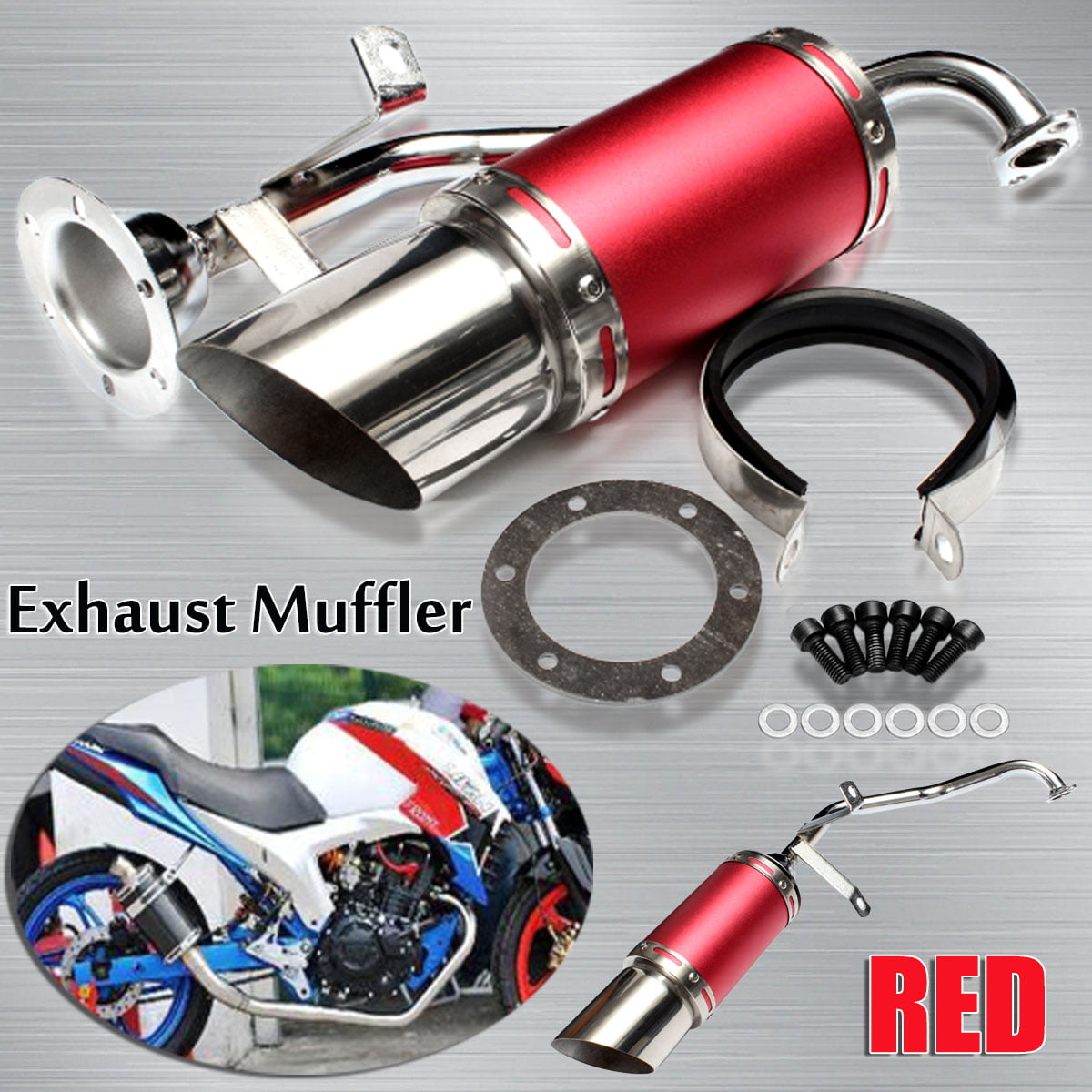 Stainless Steel Motorcycle Universal Exhaust Pipe Exhaust Pipe Muffler  System Short Carbon Fiber Gy6 50cc 125cc 150cc 4 Stroke Chinese Scooter ATV  Pit Dirt Bike Engine Replacement - Walmart.com