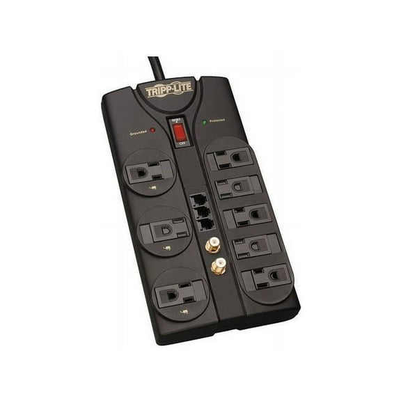 Tripp Lite Tlp808teltv 8-outlet Surge Protector (2,160 Joules; 8ft Cord; Tel/modem/fax Protection; $150,000 Ultimate Lifetime Insurance)