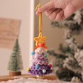thumbnail image 3 of Handmade Crochet Christmas Tree Ornaments Set of 4, Multicolor Yarn Hanging Decorations with Bell & Star, Cute Holiday Décor for Christmas Tree, Home & Gifts, 3 of 5