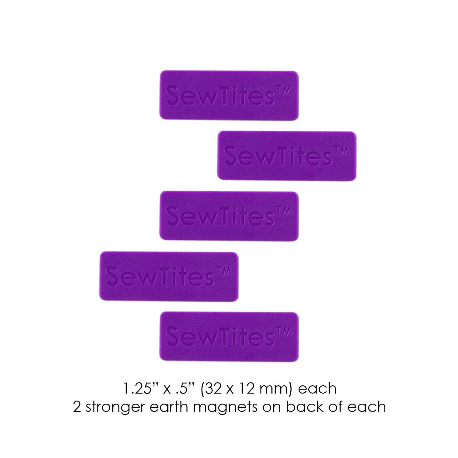 SewTites Minis Magnetic Sewing Pins - Set of 5 Sewing Magnets to Replace Straight Pins & Fabric Clips (Purple)
