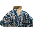 thumbnail image 6 of Bimba Moms Blue Floral Printed Kimono Sleeve Maternity Kaftan With Belt-10, 6 of 6