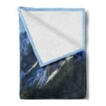 thumbnail image 2 of Landscape Soft Flannel Fleece Blanket, Snow Village Mountain Retreat in Colorado Park Pine Region Peak Photography Print, Cozy Plush for Indoor and Outdoor Use, 70" x 90", Green Blue, by Ambesonne, 2 of 5
