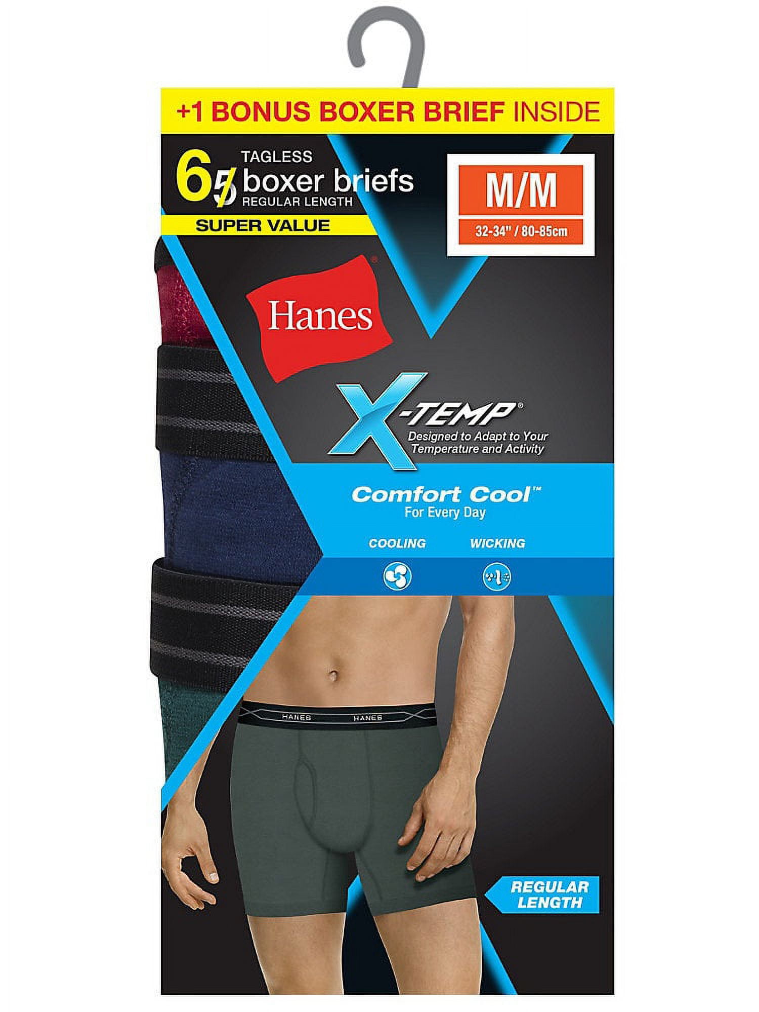 Hanes x temp comfort cool boxer briefs long leg deals