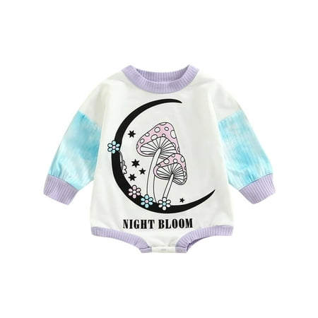 

Cindysus Infant Knitted Long Sleeve Bodysuit Newborn Cute Romper Floral Print Travel Crew Neck Casual Jumpsuit White 70cm