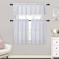 thumbnail image 6 of Sheer Cafe Valance Embroidered Yarn Dandelion Curtain for Short Windows Kitchen Curtain Valances Living Room, 52x36 Inches,White, 6 of 6