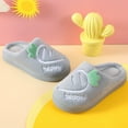 thumbnail image 4 of Gvdentm Little Girls Slippers Kids House Slippers Cute Cartoon Cotton Cozy Shoes for Boys Girls Winter Indoor Bedroom Slip On Slipper Sandals(Grey,13), 4 of 6