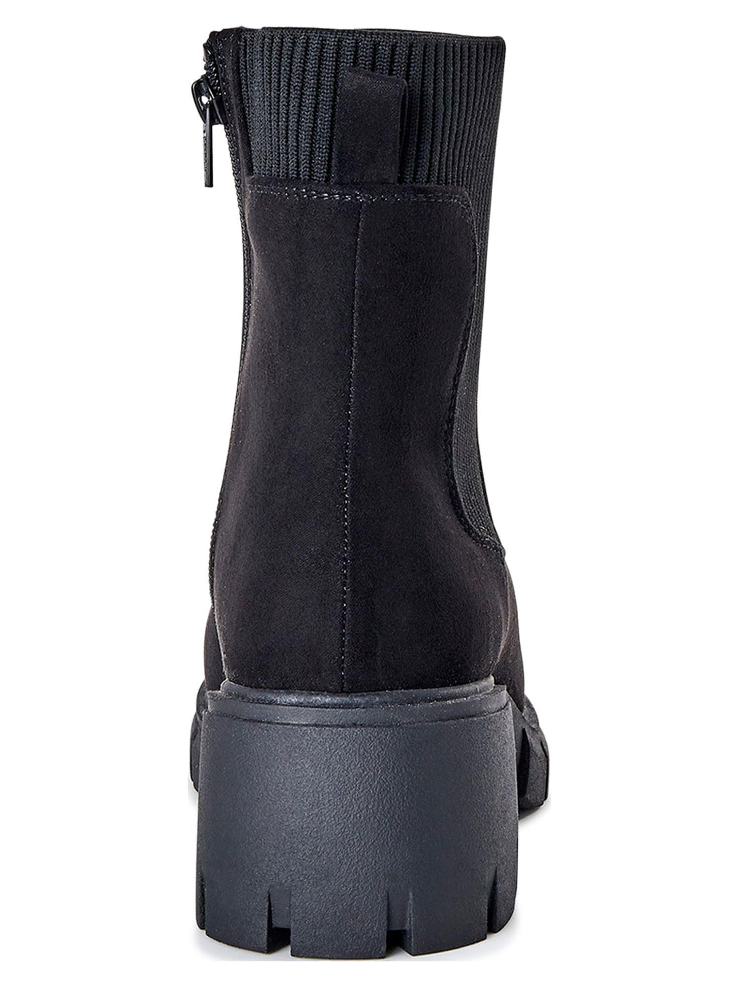 No Boundaries Women's Knit Chelsea Boots, Wide Width Available