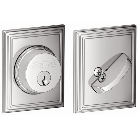 Schlage B60n-Add Single Cylinder Grade 1 Deadbolt - Chrome