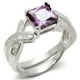 thumbnail image 2 of High-Polished 925 Sterling Silver Ring with AAA Grade CZ in Amethyst for Women Amethyst Stone Color Style 34403 Size 5, 2 of 2