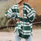 thumbnail image 3 of Ladies Check Fleece Winter Jacket Shacket Baggy Tartan Tops Shirts Coat Oversize, 3 of 8