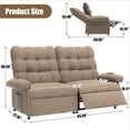 thumbnail image 4 of UHOMEPRO 2Pcs Small Electric Recliner Chair, Compact Recliner for Small Spaces with Wider Seat, Remote Control, Adjustable Backrest and Footrest, 350 lbs Capacity, Brown, 4 of 11