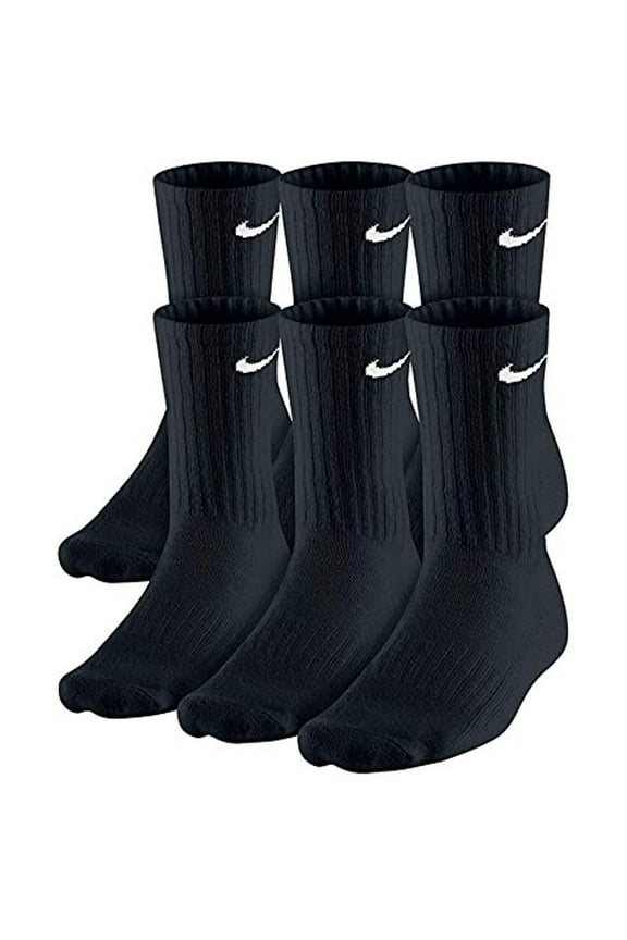 Dri-Fit Classic Cushioned Crew Socks (Large, Black/White/White)