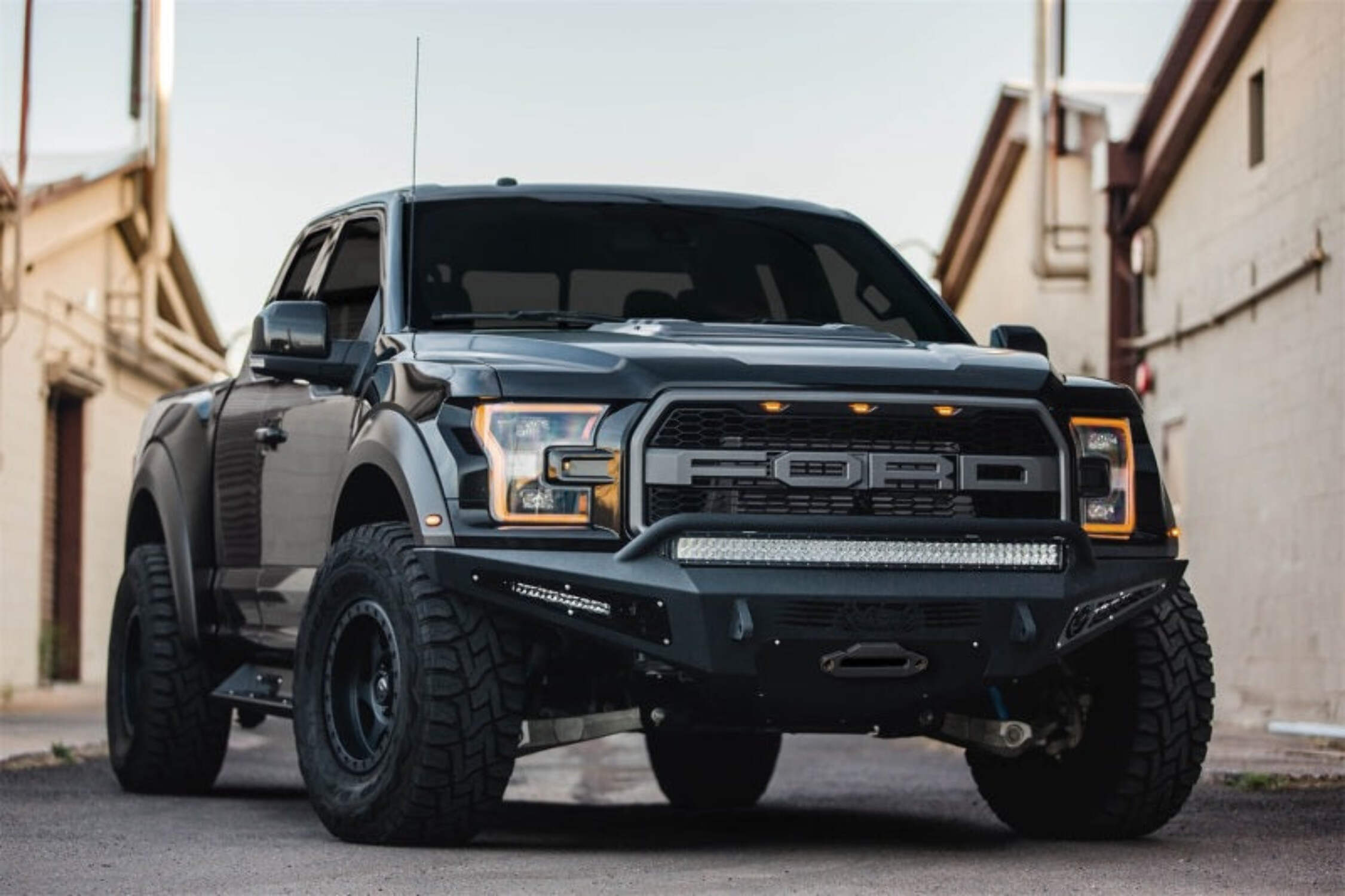 Addictive Desert Automotive Front Bumper with Winch Mount for ford F150 Raptor, Black