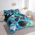 thumbnail image 2 of Erosebridal Teens Ice Hockey Gamer Twin Bedding Sets 7-Piece,Sport Graffiti Splash Bedding Comforter Set for Boys Girls,Black Reversible,Microfiber Bedroom Decor, 2 of 6