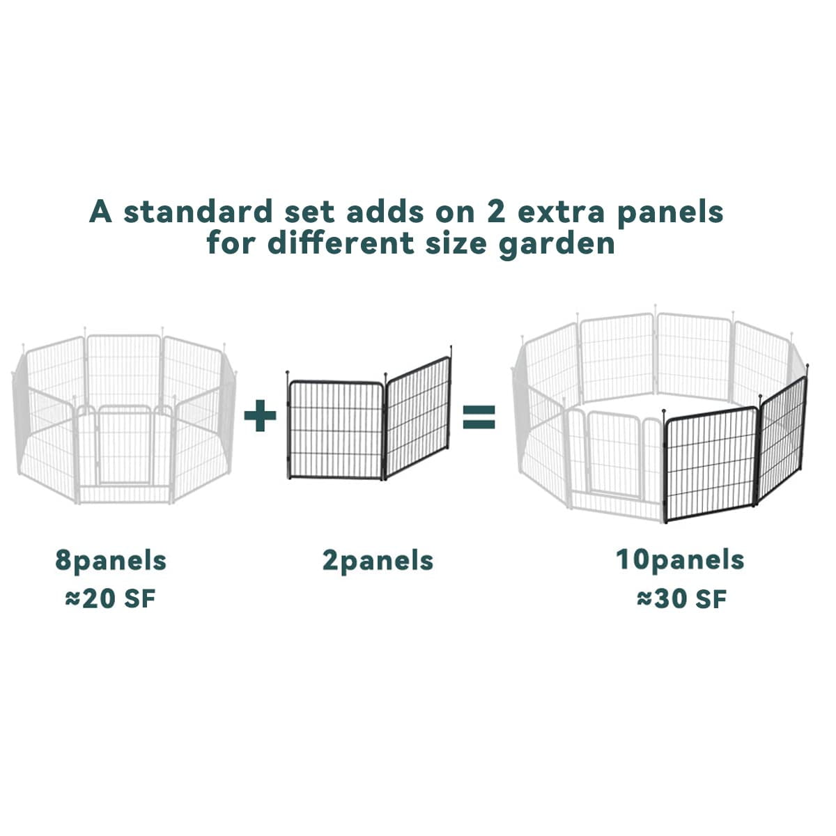 FXW Garden Fence 2 Panels 4ft (L)×32in (H) Animal Barrier Decorative Metal Fence Temporary Fencing No Dig Fencing for Yard Patio, Black