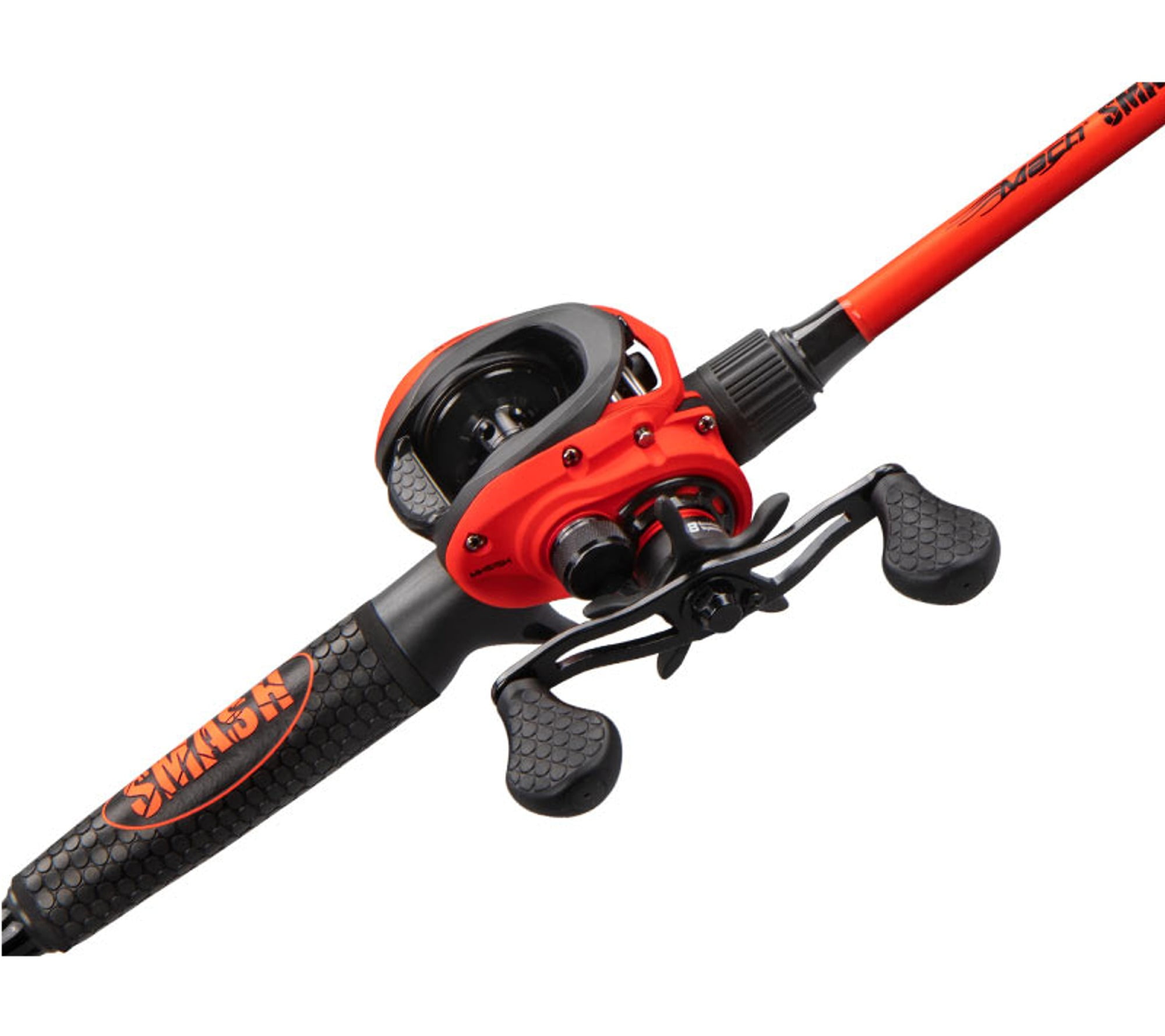 Lew's Mach Smash Baitcast Reel and Fishing Rod Combo, 6-Foot 10-Inch  1-Piece Rod, Right-Hand Retrieve, Black/Red 