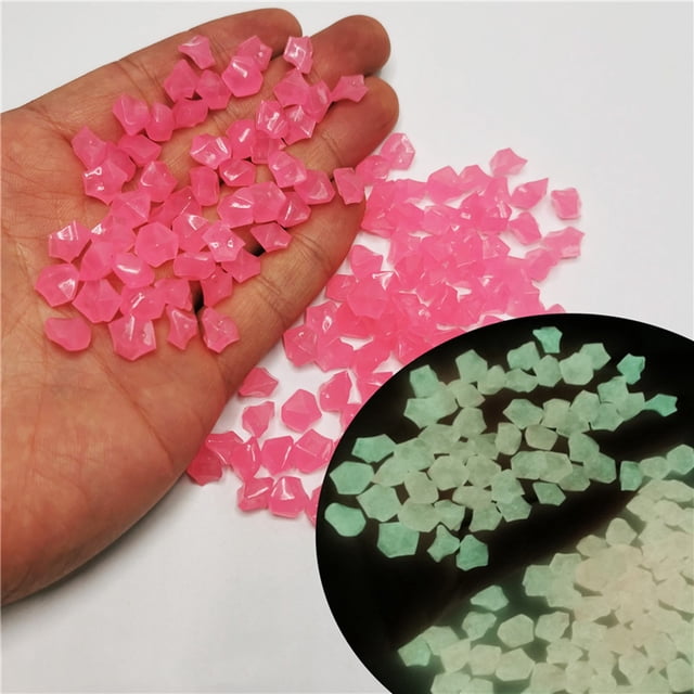 Garden Decoration Pebble Stone Non Radioactive Resin Material Luminescent Fish Tank Luminous Stone Fish Tank Aquarium Landscaping Luminous Stone Large Glass Pebbles Glow in The Dark Rocks 5 Decorative