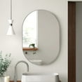 thumbnail image 4 of TEHOME Brushed Nickel Pill Shaped Stainless Steel Metal Frame Oval Bathroom Mirror 20x30", 4 of 6