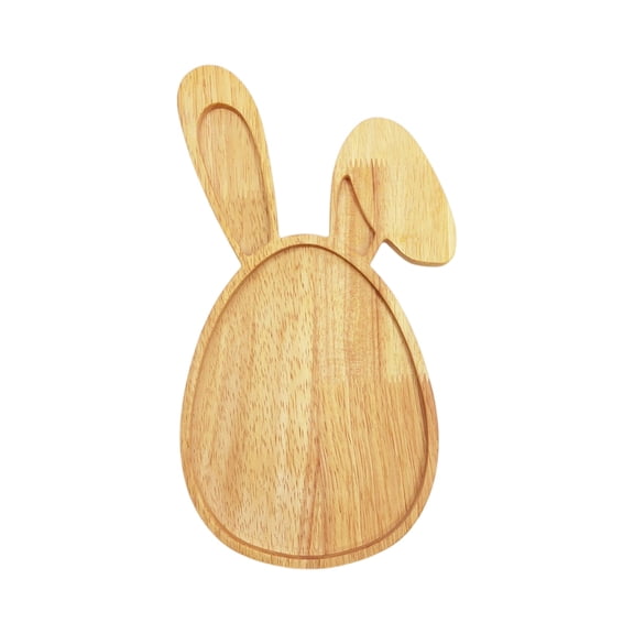 Easter Tiered Tray Decor Easter Bunny Plates Rabbit Shaped Wooden Serving Platter & Charcuterie Board Fruit Tray For Easter Party Decorations A