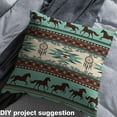 thumbnail image 2 of Manfei Hippie Dreamcatcher Sewing & Crafting Fabric (2 Yards), Boho Galloping Horse Home Decor Fabric by the Yard, Bohemian Aztec DIY Fabric, Teal Beige, 2 of 6