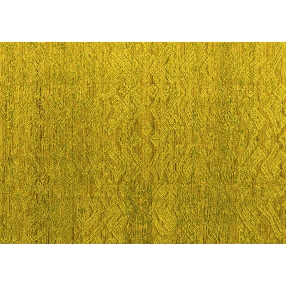 Ahgly Company Indoor Rectangle Abstract Yellow Modern Area Rugs, 7' x 9'