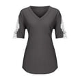 thumbnail image 5 of Giftesty Womens Blouses and Tops Women's Lace Printing Short Sleeve V-Neck T-Shirt Loose Casual Summer Tee Tops, 5 of 5