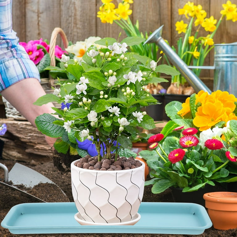 2 Pcs Flower Pot Tray Planter Tray Garden Pot Saucers Rectangular
