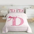 thumbnail image 3 of Manfei Kids Personalized Gifts Bedding Comforter Set,Bowknot Latter D Twin Comforter Sets,Lovely Bow Tie Bedding Set For Girls Teens,Lightweight Room Decoration Reversible,2-Piece, 3 of 9