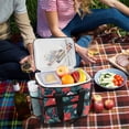 thumbnail image 5 of FORMRS Insulated Cooler Bag 24 Cans Capacity Soft Leakproof Lunch Box with Side Pockets, Red Christmas Leaves, 5 of 7