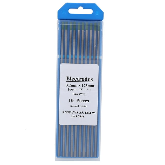 10 Uds 3,2mm WP varilla electrodo de tungsteno arco aguja para soldar acero inoxidable fino verde