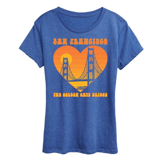 Instant Message - San Fran Golden Gate Heart - Women's Short Sleeve Graphic T-Shirt