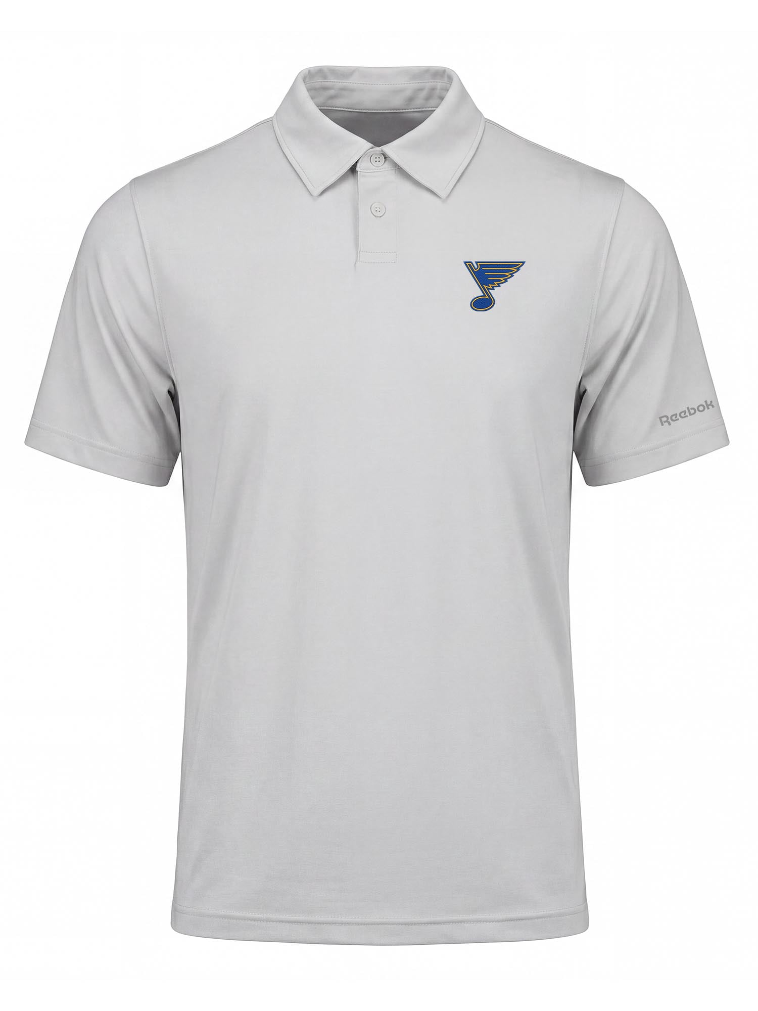 St. Louis Blues Reebok Mens Gray Short Sleeve Polo Shirt