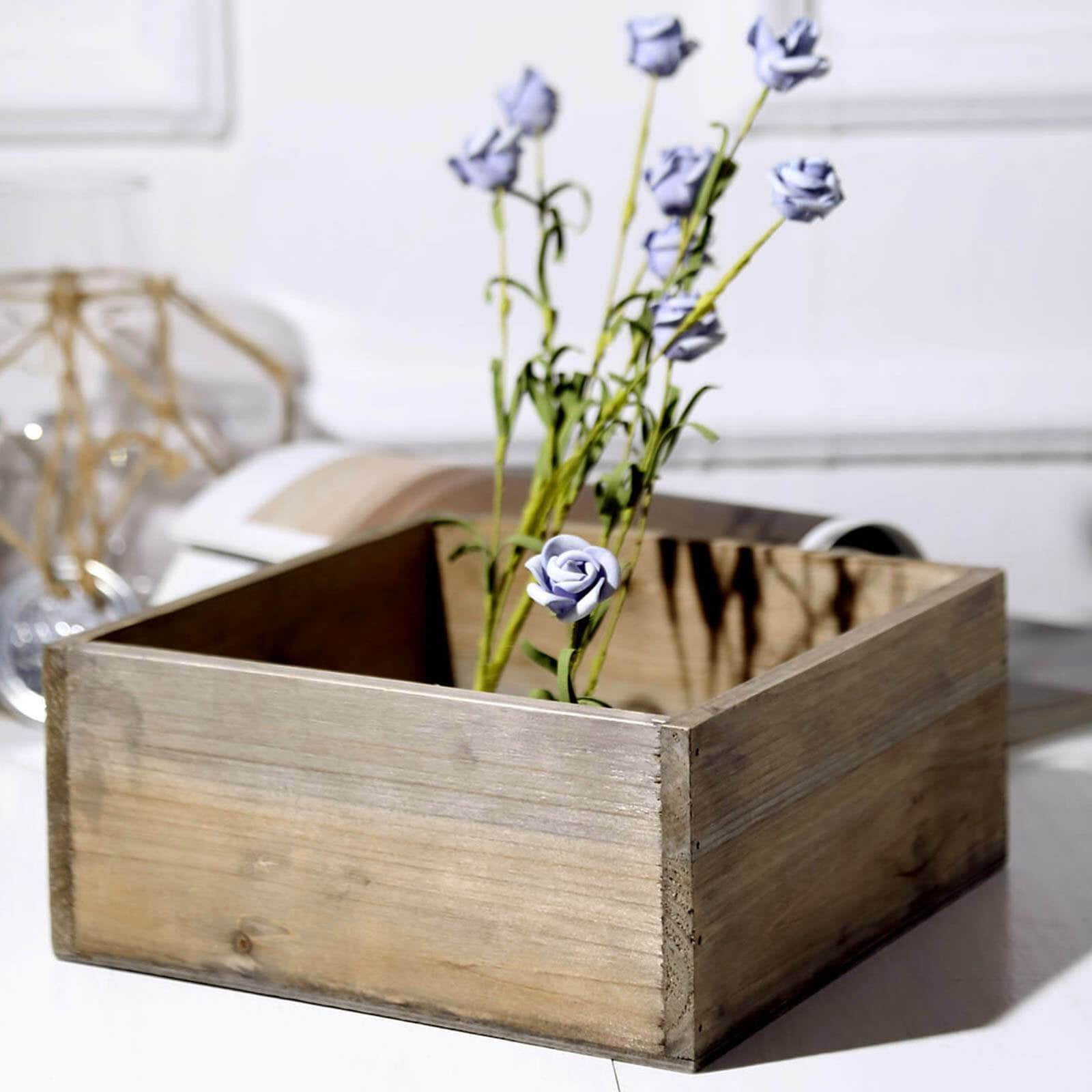 Efavormart 2 Pack 9�� Square Wood Planter Box Set With