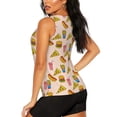 thumbnail image 3 of Lsque Hamburger Pizza Coke Printed Workout Tank Tops for Women, Athletic Sports Tank Tops, Compression Sleeveless Dry Fit Shirts,Sleeveless Yoga Shirt-X-Large, 3 of 9