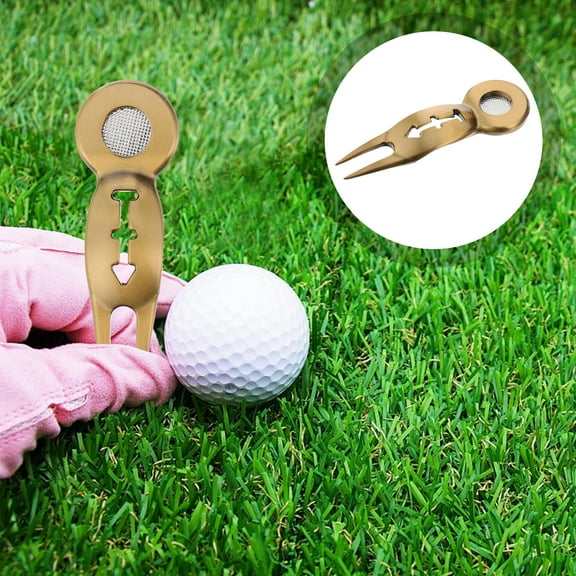 HINTRMENT 1Set Metal Foldable Golf Divot Tool Copper With Ball Marker Christmas present