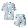 thumbnail image 5 of Picia Cute Panda Flying in the Sky Pajamas Sets for Women Soft Short-Sleeved Pjs with Lounge Shorts Two Piece Sleepwear-Small, 5 of 9