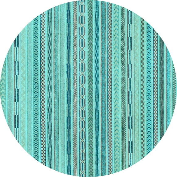 Ahgly Company Indoor Round Solid Light Blue Modern Area Rugs, 8' Round