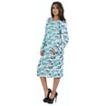 thumbnail image 3 of Bimba Printed Long Bodycon Dress With Pockets For Women Full Sleeves Dress Midi Dress, 3 of 7