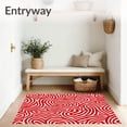 thumbnail image 3 of ODIKA 8'x10' Machine Washable Non-Slip Area Rug, Festive Peppermint Swirl Half Moon Doormat Holiday Striped Entrance High Traffic Rug with Pad, Red, 612805, 3 of 8