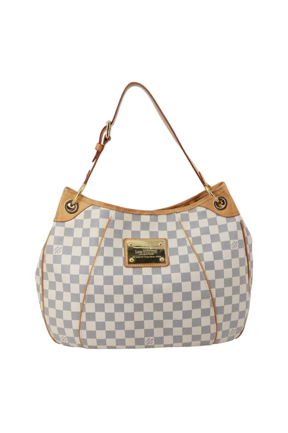 Pre-Owned Louis Vuitton Galliera PM Damier Azur Hobo Bag White