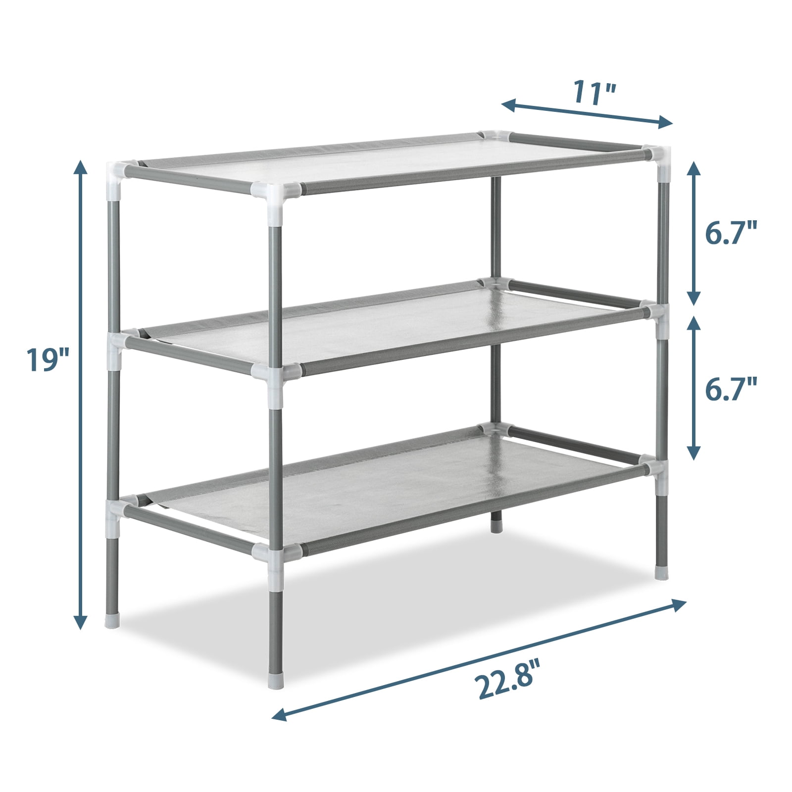3-Tier Non-woven Fabric Shoe Rack Compact, Easy Assembly Durable